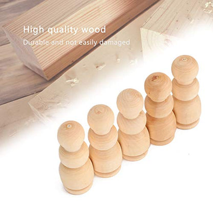 20Pcs Wooden Peg Dolls, Unfinished Wood People Bodies Shapes Figures for DIY Painting, Decoration, Peg Game, 2.7in Height - WoodArtSupply