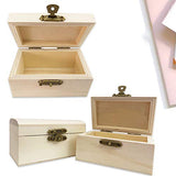Aulufft 12 Piece Unfinished Wood Treasure Chest Decorate Wooden Mini Treasure Boxes with Locking Clasp for DIY Projects,Home Decor,Party Aulufft