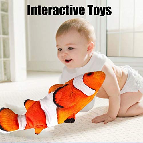 QIAONIUNIU Electric Moving Fish Interactive Plush Toys - WoodArtSupply