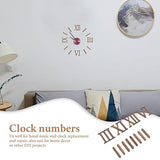TEHAUX Clock Numerals Kit, Unfinished Wood Clock Number Set in Roman Numerals, 3D Adhesive Modern Roman Numbers Kit for Living Room Bedroom TEHAUX