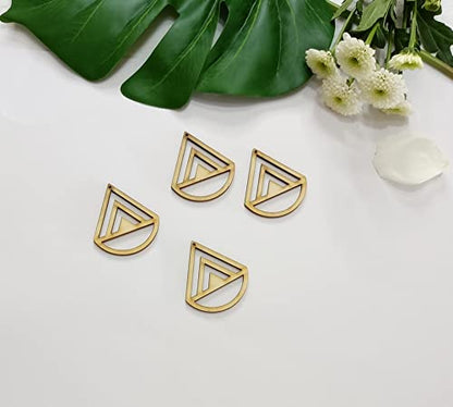 Set of 30 Chevron Earring Hoops Wood Blank,Rounded Chevron Triangle Earring Findings,Wood Findings for Earring Making Macrame (1.5'') - WoodArtSupply