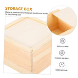Abaodam 4 Pcs Wooden Storage Box Unfinished Square Jewelry Container Bracelet Stand Ring Holder Wood Crafts Basket Storage Bins Wooden Stand Souvenir Abaodam