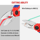 WORKPRO Stainless Electricians Scissors, 6.4" Professional Electrician Shears with Wire Stripper for Soft Cable WORKPRO