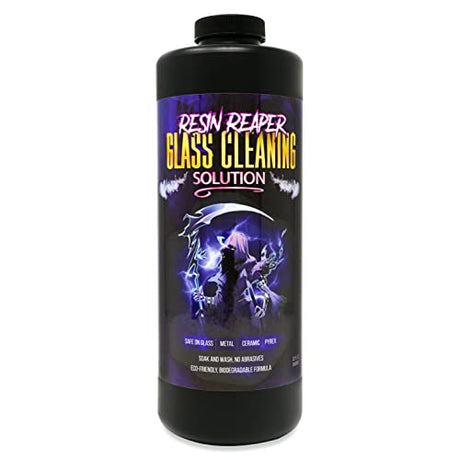 Resin Reaper Glass Cleaner 32 OZ | Pipe Cleaner | Safe on Glass, Metal, Ceramic, and Pyrex | 420 710 Friendly Cleaning | Soak and Wash - No Abrasives Lifestyle Basics