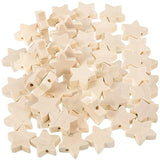 SEWACC 100 Pcs Wooden Beads 20 MM Star Shape Unfinished Wood Beads Spacer Beads with Hole for Crafts DIY Jewelry Making SEWACC