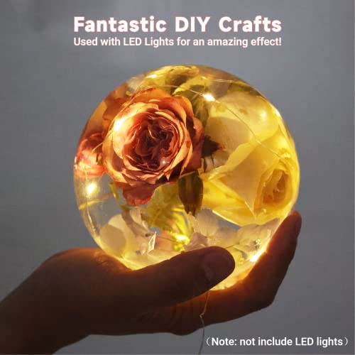 4.7'' & 4''Large Sphere Resin Molds, 2 Pcs Ball Shape Silicone Molds, One-Piece 3D Seamless Globe Epoxy Resin Molds, Large Sphere Resin Casting Mould COSYOO