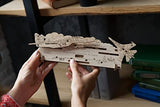 UGEARS Ghost of Kyiv Attacks 3D Wooden Puzzle - Wooden Mechanical Model Kit to Build - DIY Constructor with Gear Mechanism - Brain Teaser Building UGEARS