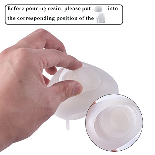 Candle Holder Silicone Resin Mold, 3D Moon Resin Mold, Moon Shape Tealight Trinket Holder Silicone Mold, Cute Cement Concrete Mold, Epoxy Resin Wehous