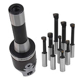 WFLNHB 2 Inch Boring Head R8 Shank 9pcs 1/2 Inch Carbide Boring Bar Set milling Machine Boring Head Set WFLNHB