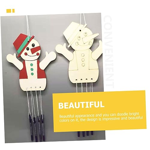 Yardwe 16 Sets Christmas DIY Wind Chime Christmas Tree Ornament Christmas Bell Pendant Xmas Unfinished Wind Chime Wind Chime Craft Kit Ornaments for Yardwe