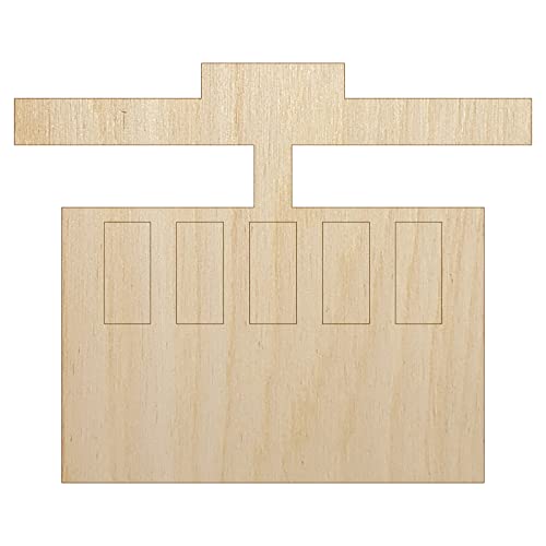 Ski Tram Lift Unfinished Wood Shape Piece Cutout for DIY Craft Projects - 1/8 Inch Thick - 6.25 Inch Size Sniggle Sloth
