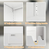 RISTERN White Metal Storage Cabinet, 61" Steel File Cabinet for Home Office, Kitchen Pantry Storage Cabinet with Doors and 3 Adjustable Shelves, Tool RISTERN