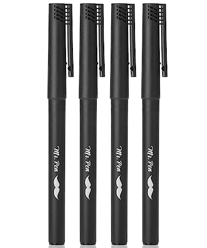 Mr. Pen- Black Fineliner Pens, 4 Pack, 0.5mm Fine Point Pens,Marker Pen for Transparent Sticky Notes, Fine Tip Markers, Fine Line Markers, Drawing