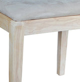 Unfinished Solid Wood Vanity Bench with Microfiber Upholstered Seat IC International Concepts