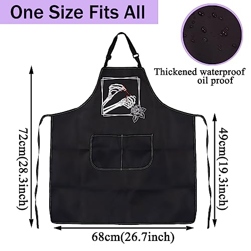 CENWA Nail Technician Aprons Nail Artist Gifts Skeleton Nail Painting Nail Tech Adjustable Apron For Nail Salons Halloween present (nail artist CENWA