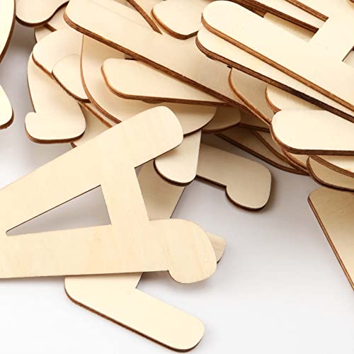 JAPCHET 104 Pieces 4 Inch Wood Wooden Letters, Unfinished Decorative Paintable Wood Craft Alphabet Cutout Capital Wooden Letters for Painting, Home JAPCHET