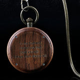 Tiong to My Husband Gifts Personalized Engraved Wood Pocket Watch for Men Husband Anniversary Christmas Birthday Wooden Quartz Pocket Watch Best Tiong