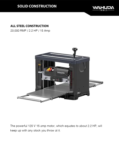 Wahuda Tools 13" Spiral Cutterhead Planer with 4-sided carbide Tips (Two Speed-New) WAHUDA TOOLS