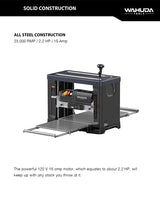 Wahuda Tools 13" Spiral Cutterhead Planer with 4-sided carbide Tips (Two Speed-New) WAHUDA TOOLS