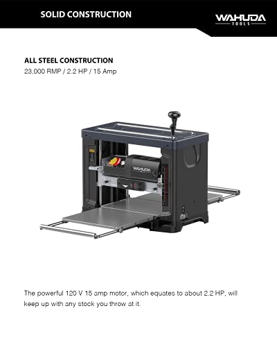 Wahuda Tools 13" Spiral Cutterhead Planer with 4-sided carbide Tips (Two Speed-New) - WoodArtSupply
