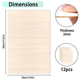 DIYDEC 12 Pack Basswood Sheets 12 x 8 x 1/13 Inch Thin Plywood Wood Sheets Unfinished Wood Squares Boards Balsa Wood Sheets for Crafts Architectural DIYDEC