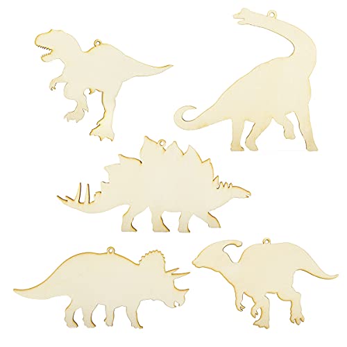 Summer-Ray 20 Wooden Dinosaur Laser Cutout DIY Craft Party Decoration Art Embellishment Room Decoration Summer-Ray.com