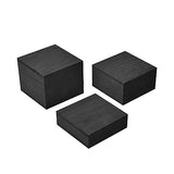 MOOCA Customizable Wooden Display Risers Set - 3 Different Height Stands for Jewelry, Watches, Cosmetics, and Accessory, Black Color MOOCA