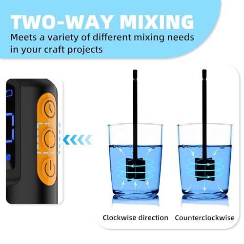 Mlife Upgraded Resin Mixer, Epoxy Resin Electric Stirrer, Paint Mixer & Timed Epoxy Resin Mixer for Epoxy Resin,Silicone Mixing, Resin Molds, DIY Mlife