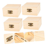 Abaodam 12 Pcs Packaging Storage Wooden Box Rustic Wooden Case Unfinished Wooden Jewelry Wood Ring Wood Trim Jewelery Organizer Earring Storage Abaodam