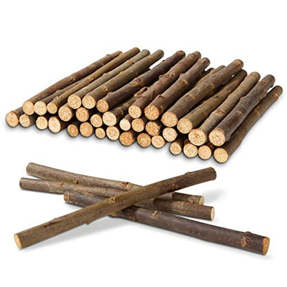 QTLCOHD 100Pcs Twigs for Crafts 6 Inch Craft Wood Sticks 0.3-0.5 Inch Diameter Mini Wood Log Sticks Natural Wood Sticks for Crafts, Photo Props, DIY