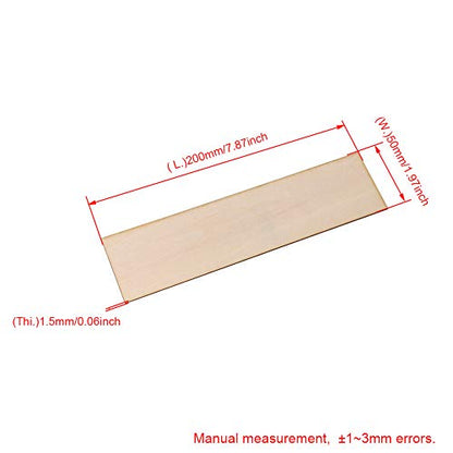 BQLZR 200x50x1.5mm Rectangle Unfinished DIY Paulownia Wooden Sheets for Hand-Made Project Miniatures House Building Architectural Model Pack of 6