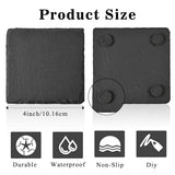 MAPRIAL 48 PCS Slate Coasters Bulk, 4 Inch Black Coasters for Drinks, 24 PCS Natural Square Slate Coasters and Round Stone Coasters for Coffee, MAPRIAL