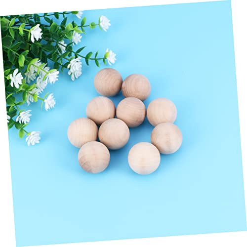 VILLFUL 10pcs Craft Wood Sphere Unfinished Wood Sphere Round Wooden Balls Craft Wood Balls Jewlery Smooth Birch Balls Hand Jewelry Round Ball for VILLFUL