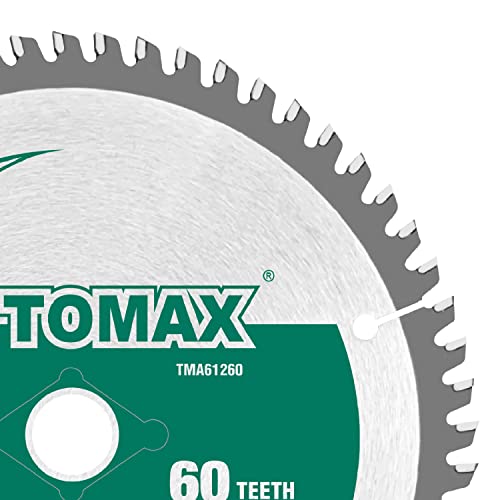 TOMAX 6-1/2-Inch 60 Tooth TCG Thin Aluminum and Non-Ferrous Metal Saw Blade with 5/8-Inch DMK Arbor - WoodArtSupply