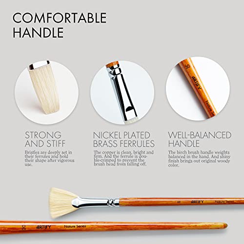 ARTIFY Oil Paint Brushes Set, 15Pcs Professional Natural Chungking Bristle Acrylic Paint Set, Perfect for Oil and Acrylic Painting, Long and Heavy ARTIFY art supplies