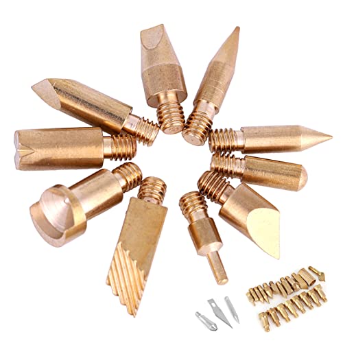 Bits,Wood Burning Tips Only,Wood Burning Tips Only,Walnut Hollow Wood Burning Tips,Walnut Hollow Tips 23Pcs Craft Wood Burning Pen Tips Stencil - WoodArtSupply