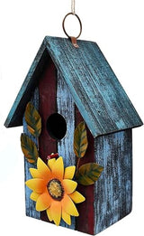 Morning View Wooden Bird Houses for Outside Decorative Hanging Birdhouse Spring for Yard Garden Patio Outdoor Small Birds Bluebird Finch Cardinals Morning View