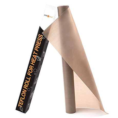 HTVRONT Teflon Sheets for Heat Press - 12" x 8 FT Non Stick PTFE Teflon Sheets Reusable Teflon Paper Roll Heat Resistant Teflon Mat HTVRONT