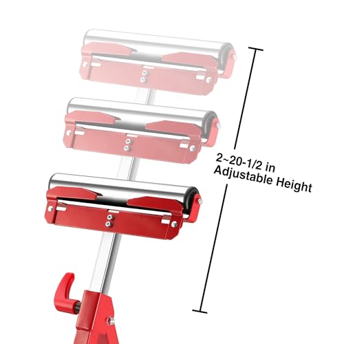 WORKPRO Folding Roller Stand Height Adjustable, Heavy Duty 250 LB Load Capacity, Outfeed Woodworking - WoodArtSupply