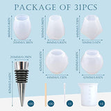 ZYNERY 31PCS Bottle Stopper Resin Molds Kit, Geometric Spherical Silicone Resin Molds with Wine Bottle Stoppers, Epoxy Resin Molds Resin Casting ZYNERY