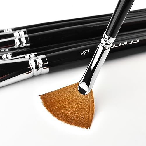 Sable Watercolor Brushes Professional Kolinsky Watercolor Artist Paint Brushes 7pcs, Pointed Rounds, Rigger, Long Flat, Dagger, Fan for Watercolor Fuumuui