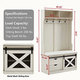 Edwin's Choice 71" H Entryway Hall Tree with Coat Rack and Storage Bench, Wood Coat Tree with Cushioned Stool and Hooks for Hallway, Living Room, Edwin's Choice