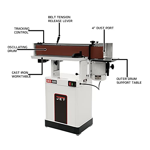 JET 6" x 89" Oscillating Edge Sander, 1-1/2 HP, 1Ph 115/230V (OES-80CS) - WoodArtSupply