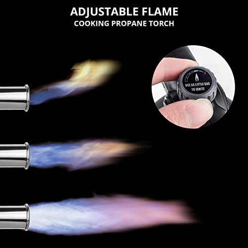Sondiko Powerful Grill & Cooking Propane Torch L8010, Sous Vide, Campfire Starter, Adjustable Wood Torch Burner for Searing Steak, BBQ, Sondiko