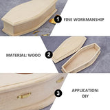 Healifty Miniature Coffin Unfinished Wooden Dollhouse Coffin DIY Home Decor Coffin for Dollhouse Halloween (As Shown) Healifty