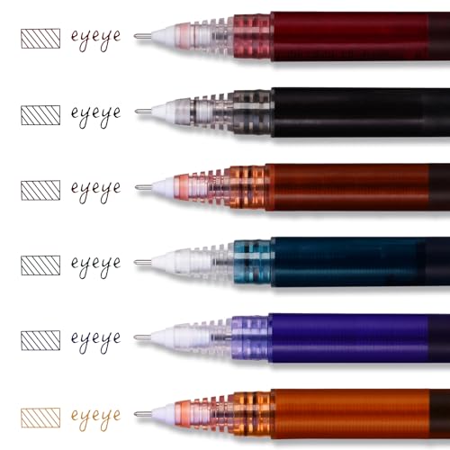 EYEYE 15 Pcs Rollerball Pens Ink Fine Tip Pens，Multicolored 15 Colors Quick Drying 0.5mm Extra Fine Point Liquid Ink RollerBall Pens Fine Point, - WoodArtSupply