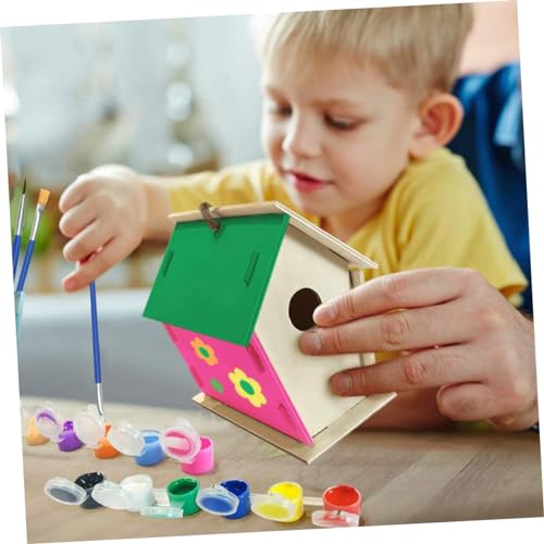 TEHAUX 1 Set House Lanyard Wind Chime kit Unfinished Arts Kits Kids Craft Wind Chime Ornament Wind Chime Pendant Decorations Wood Outdoor Child TEHAUX