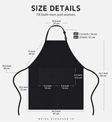 Syntus 2 Pack Adjustable Bib Apron Waterdrop Resistant with 2 Pockets Cooking Kitchen Aprons for Women Men Chef, Black Syntus