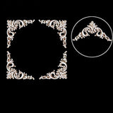 LIOOBO Home Decoration 4pcs Wood Carved Onlay Applique Unpainted Rose Flower Applique for DIY Craft Door Home Furniture Decoration 15cm Corner LIOOBO