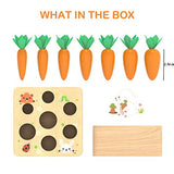 Montessori Toys for 1 Year Old, Wooden Toys Developmental Shape Sorting & Matching Puzzle Carrots Harvest Game, Birthday Gifts for Toddlers Babies Wdmiya